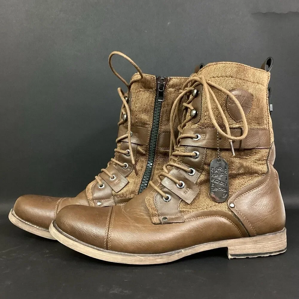 J75 Deploy Tactical Combat Jump Boots Men 10 Brown Cap Toe Military Lightweight